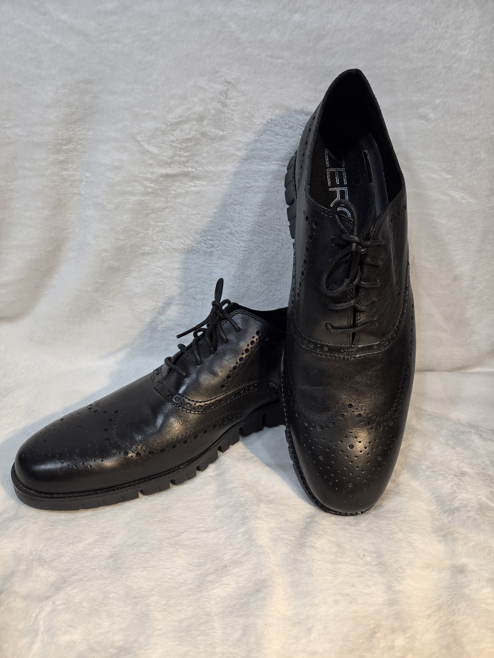 Men's Black Wingtip Oxford Dress Shoes - Unknown Brand
